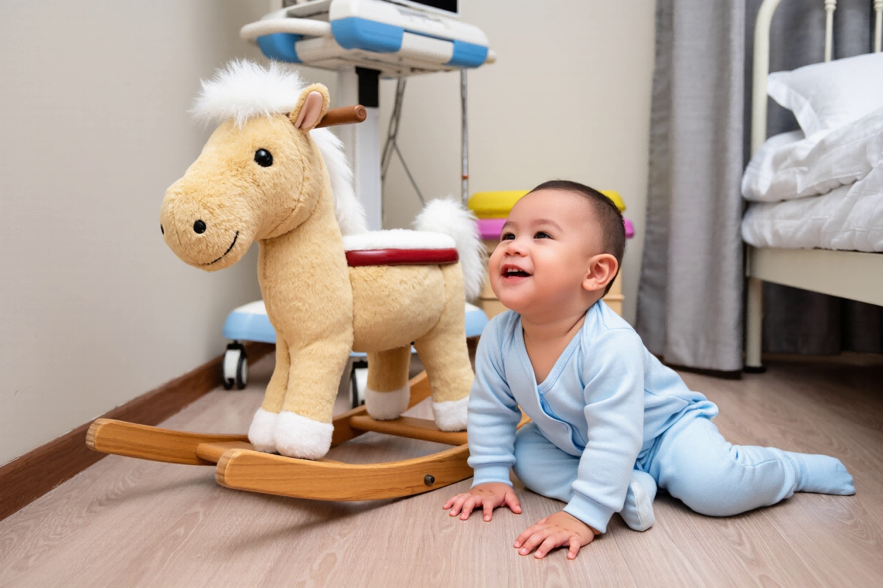 Physical Benefits of a Rocking Horse Diagram showing muscles used while on a rocking horse